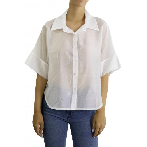 Camicia tinta unita in cotone 